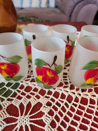 Six hazel atlas apple tumblers