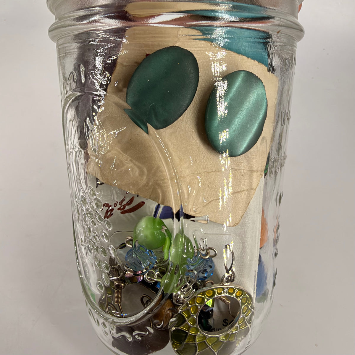 Vintage 80s-90s Earring Jar with 30 pairs 