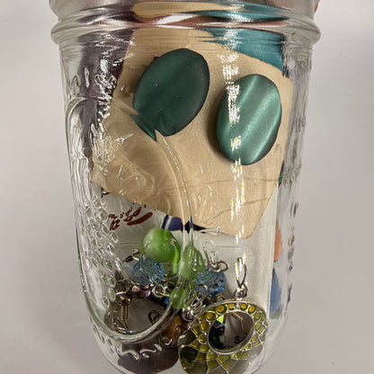 Vintage 80s-90s Earring Jar with 30 pairs 