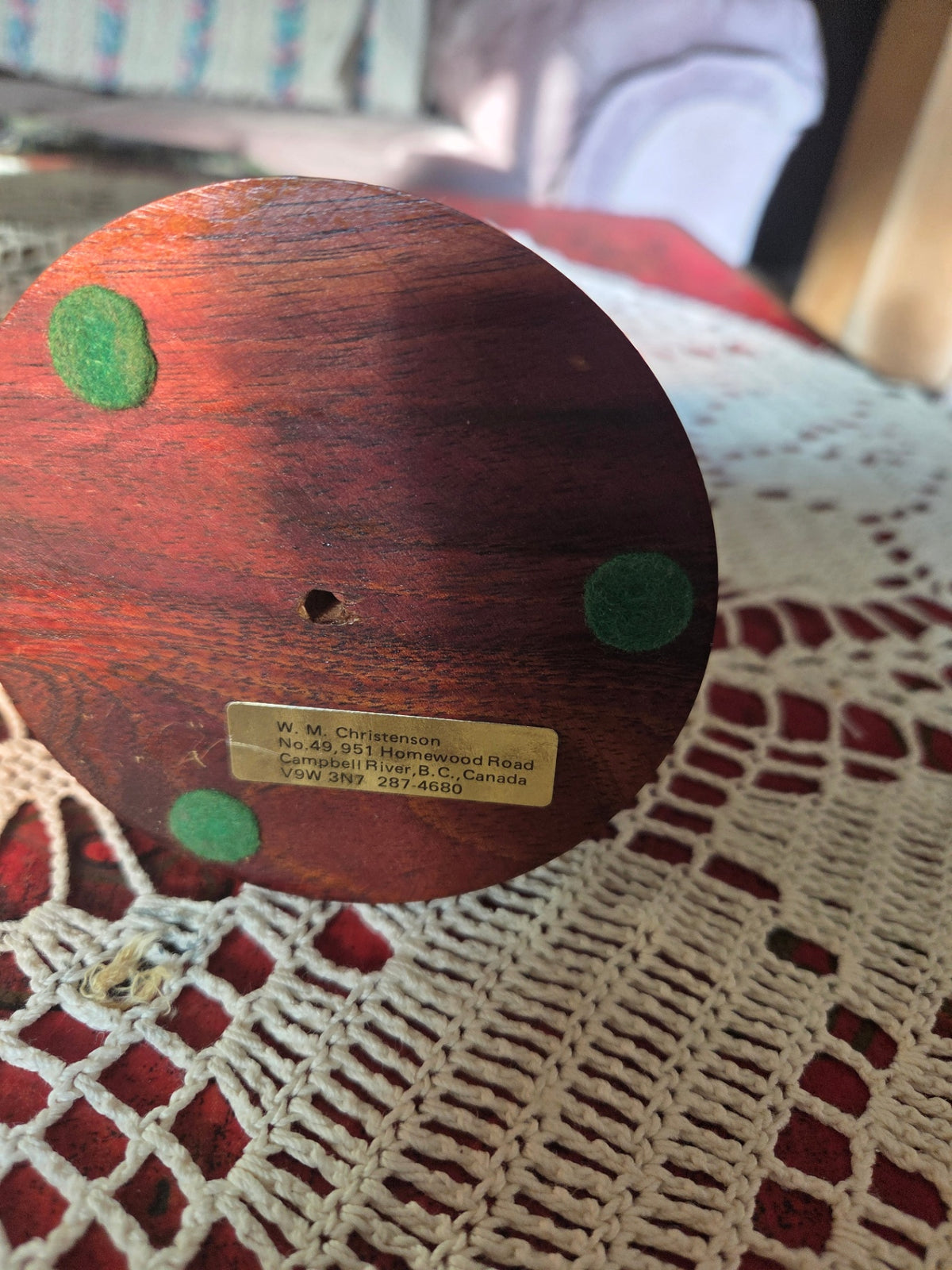 Hand turned candlestick