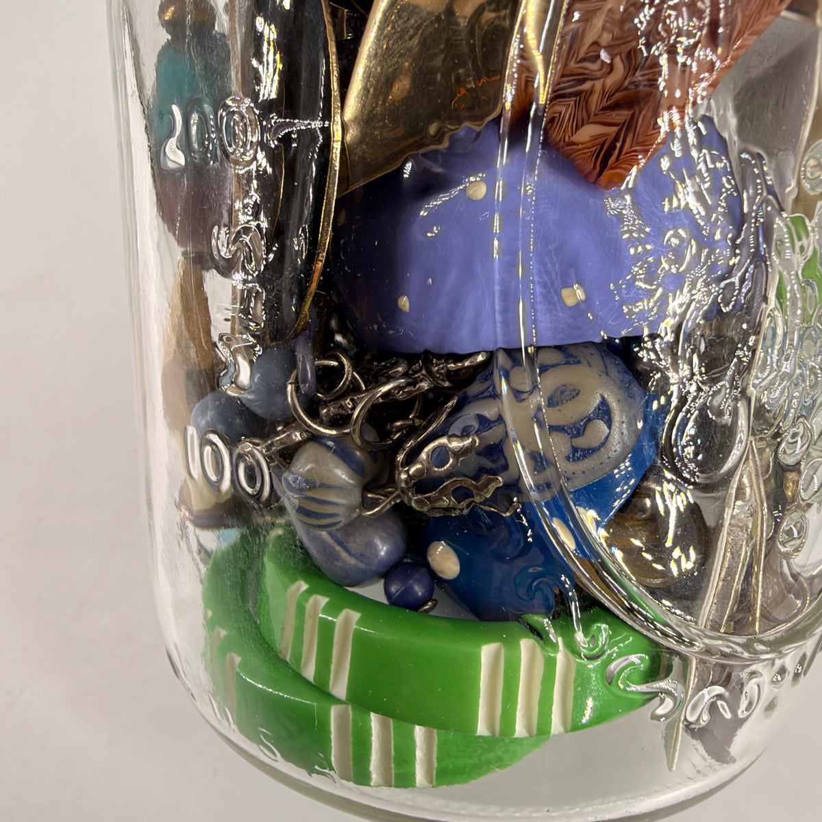 Vintage 80s-90s Earring Jar with 30 pairs 