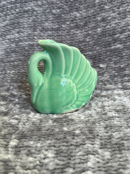 Vintage mint green ceramic swan vase/planter 