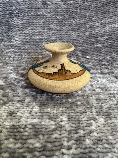 Vintage Clay vase signed “Rodoug” saguaro cactus 