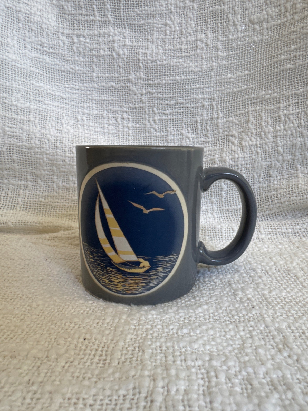 Otagiri gold sailboat mug Japan 