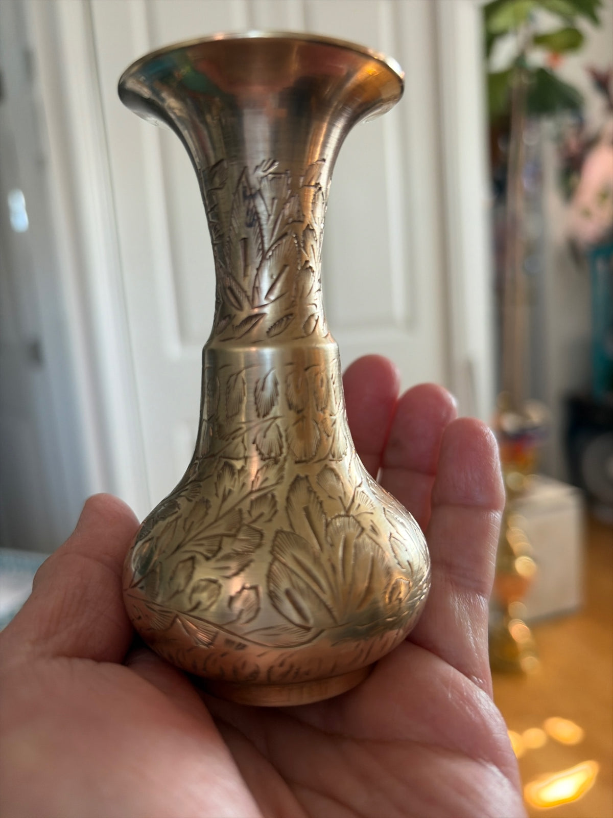 4” brass bud vase