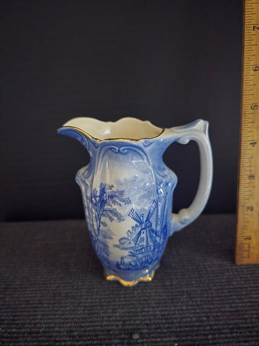 Blue white pitcher