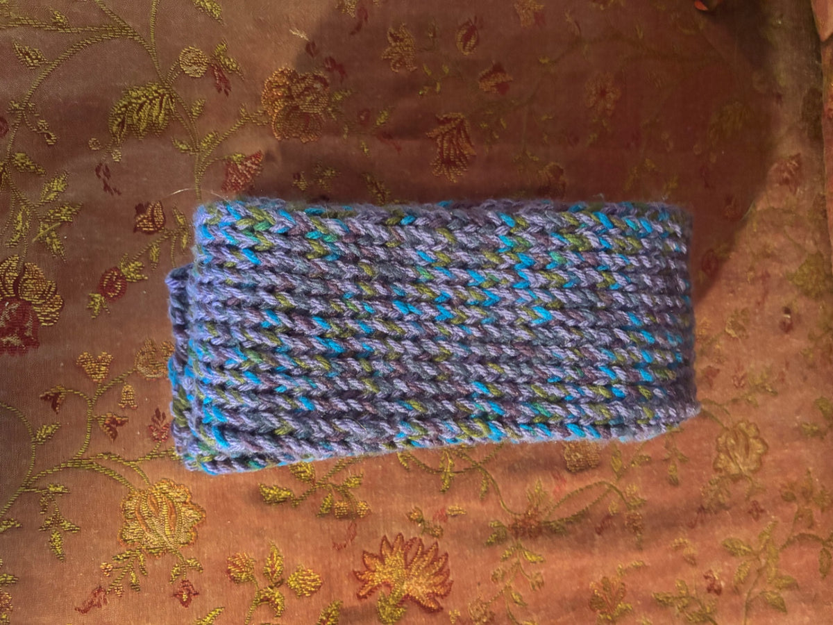 Handmade double thick knitted scarf