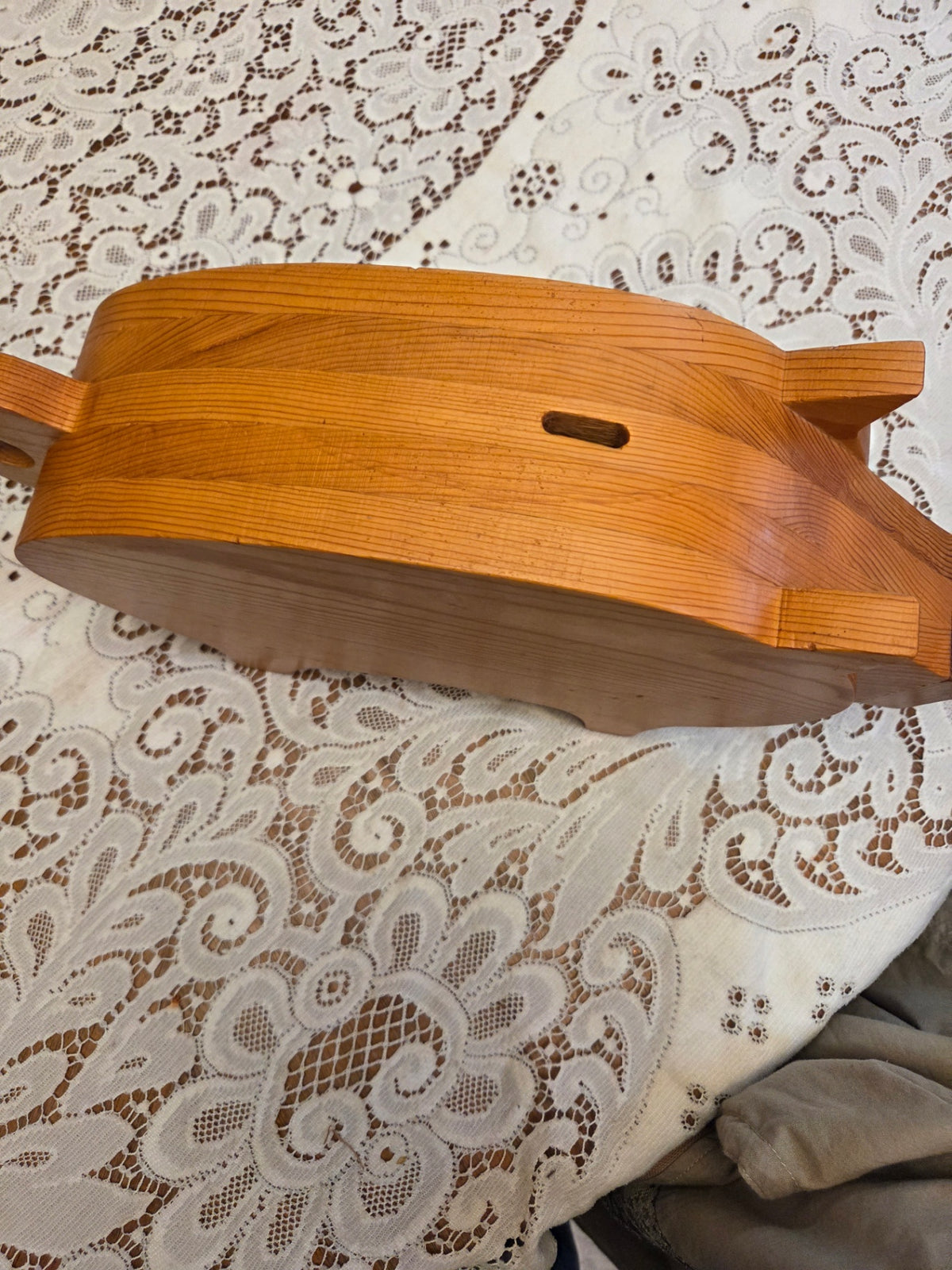 Handcrafted wooden pig