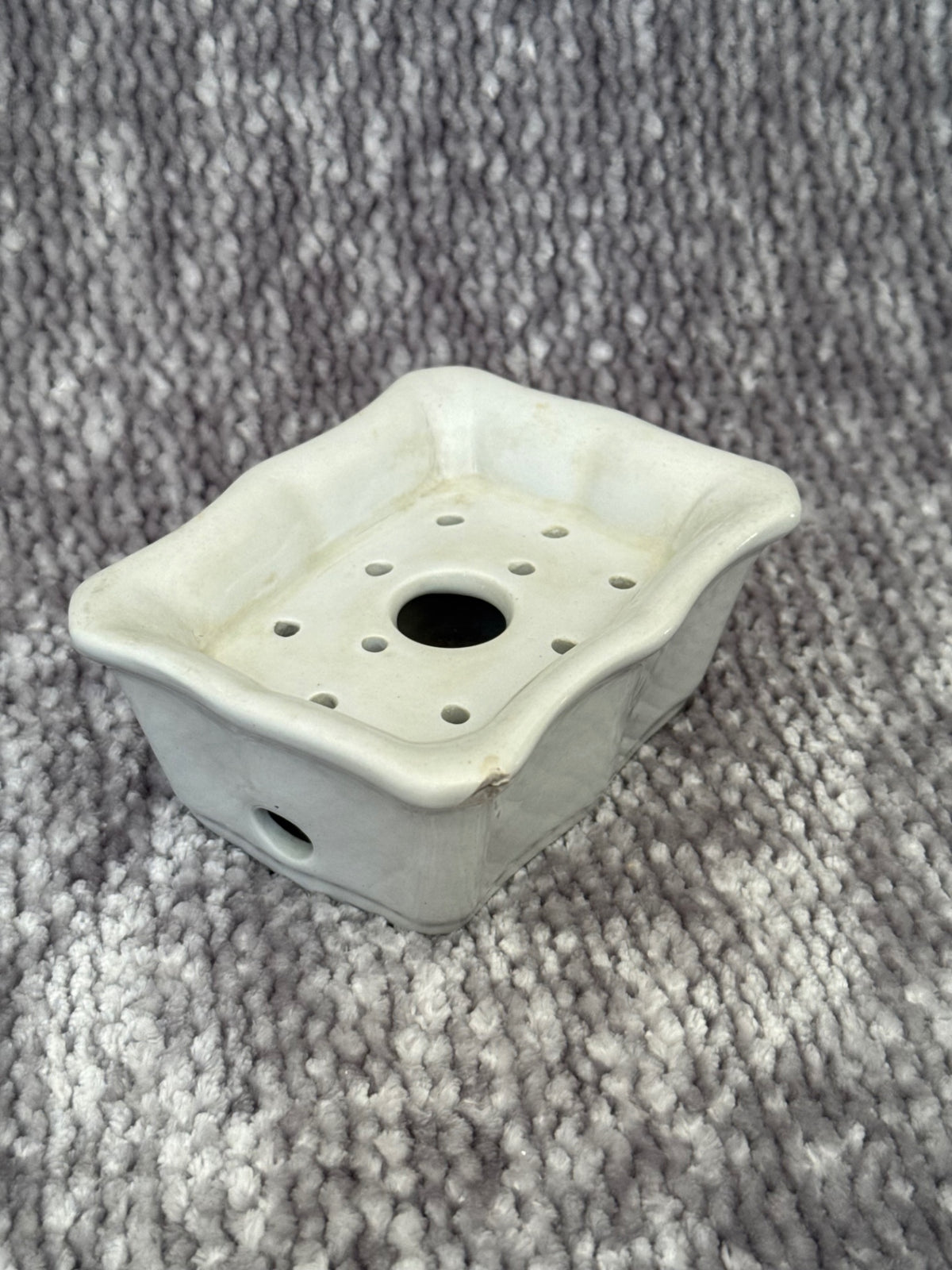 Antique White Ironstone Soap dish England 