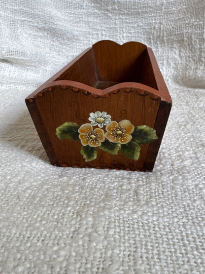 Hand painted Signed ‘83 wooden box 