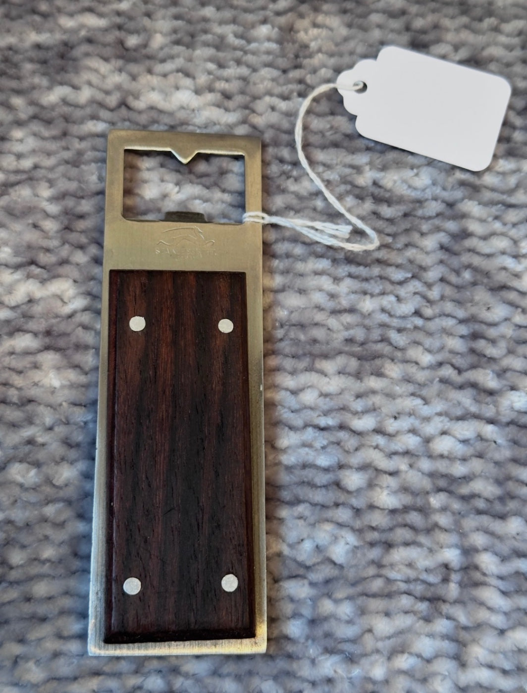 Kraftware Stainless + teak bottle opener 