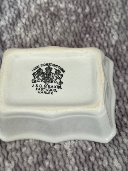 Antique White Ironstone Soap dish England 