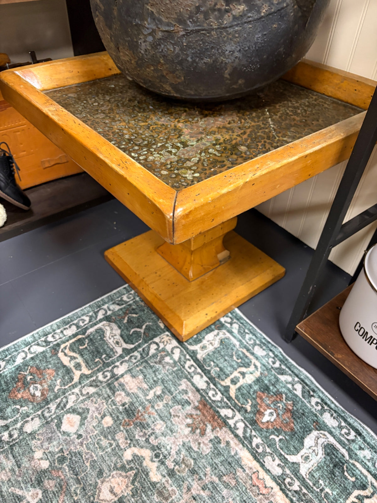 Rusty copper top table