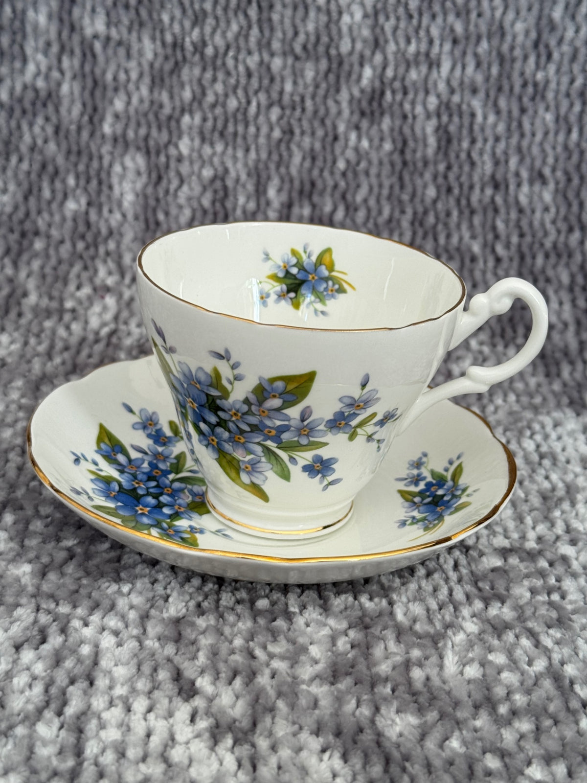 Royal Stuart Forget me not teacup & saucer  England 