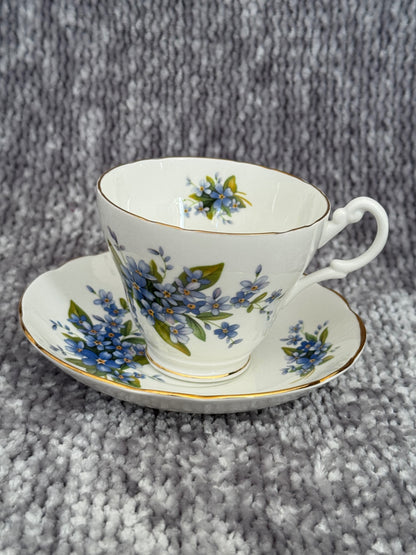 Royal Stuart Forget me not teacup & saucer  England 