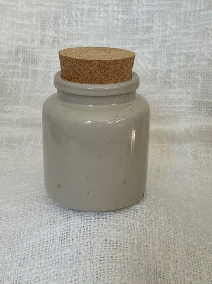 stoneware crock w/ cork top 