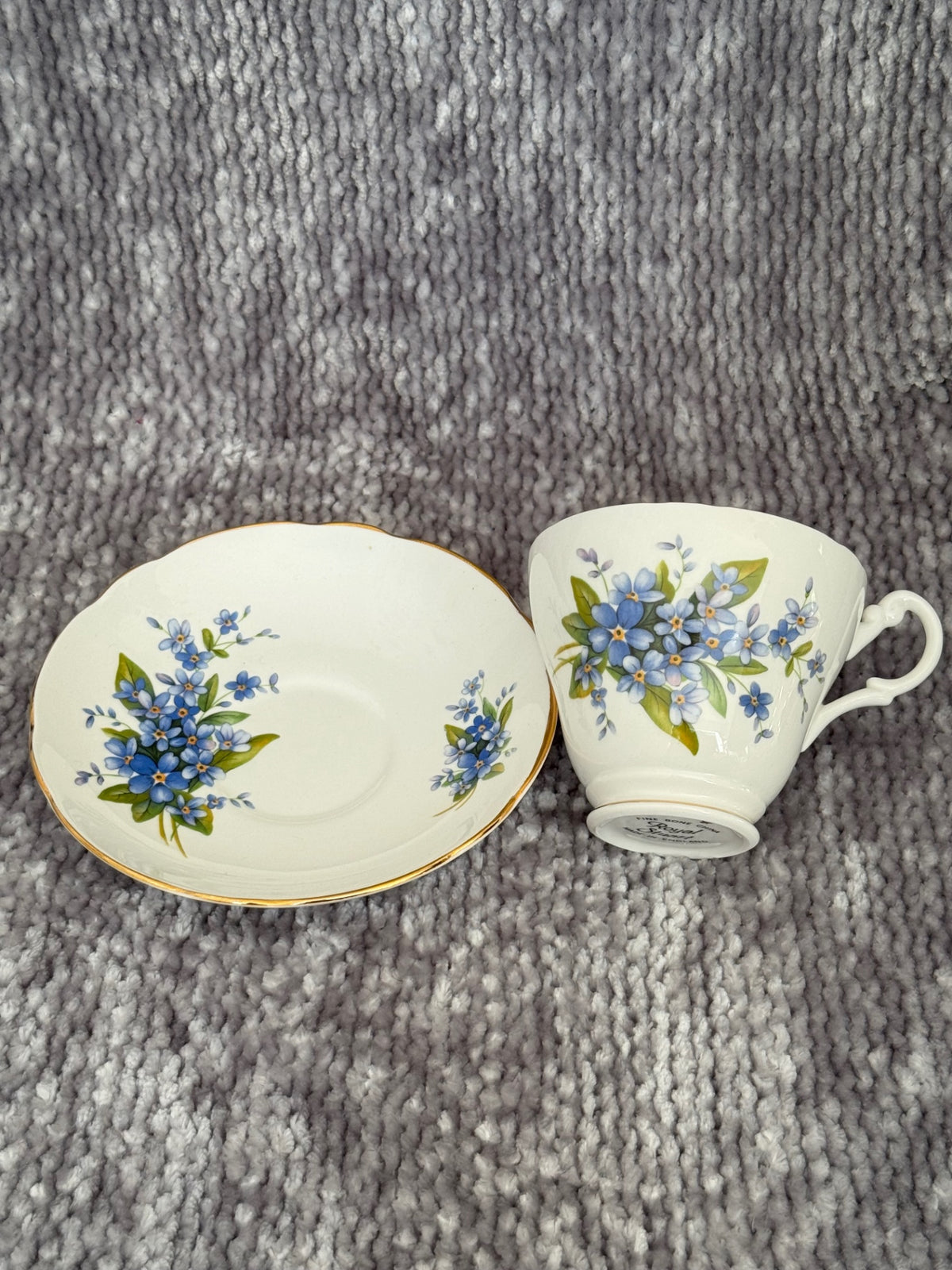 Royal Stuart Forget me not teacup & saucer  England 