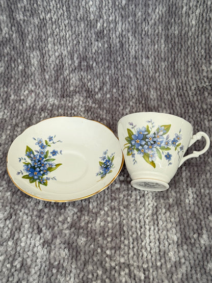 Royal Stuart Forget me not teacup & saucer  England 