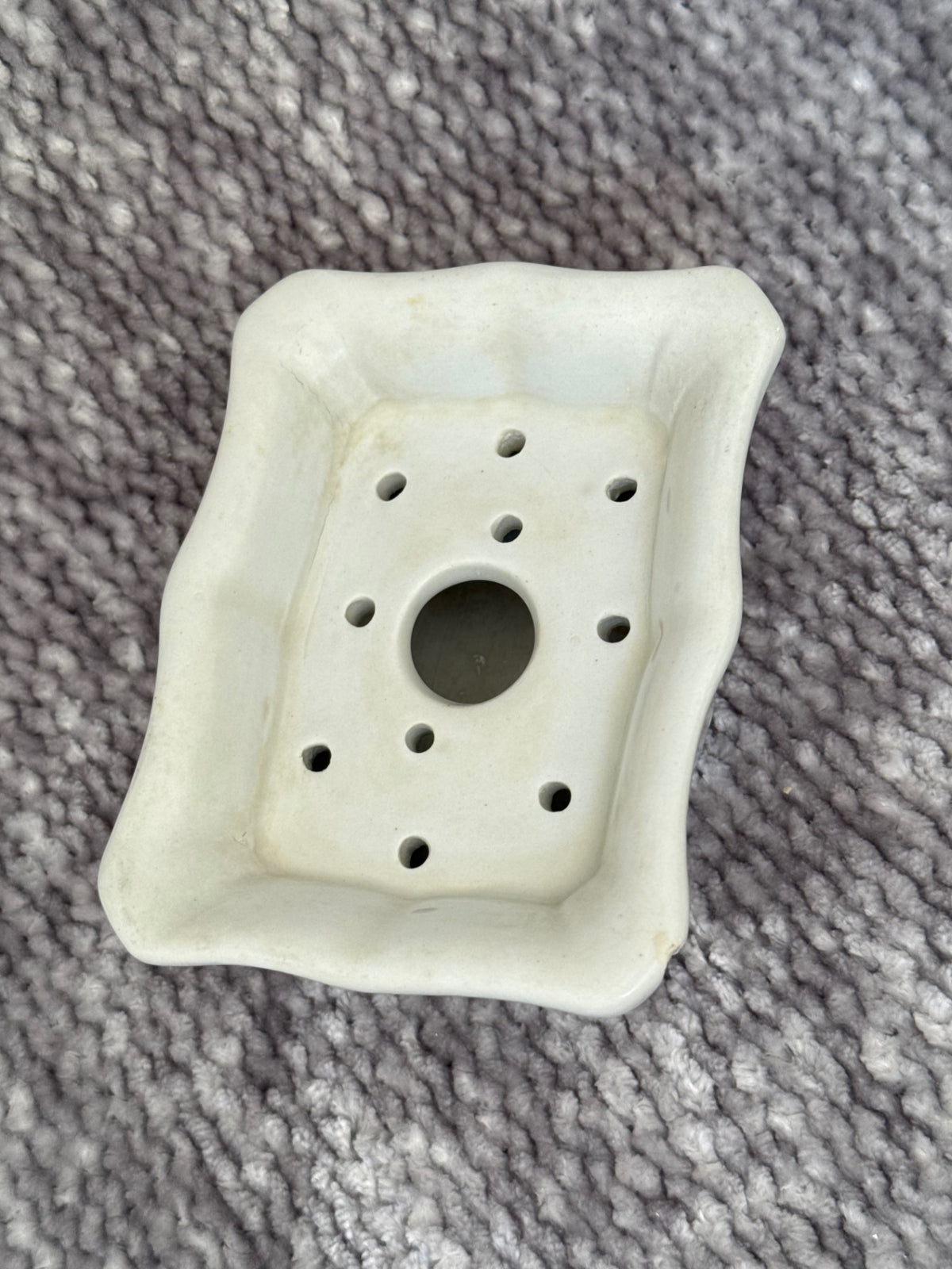 Antique White Ironstone Soap dish England 