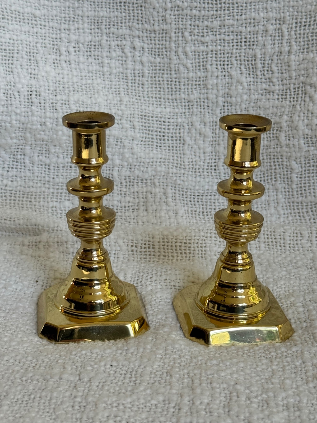 Baldwin Pair of brass small Candlesticks 