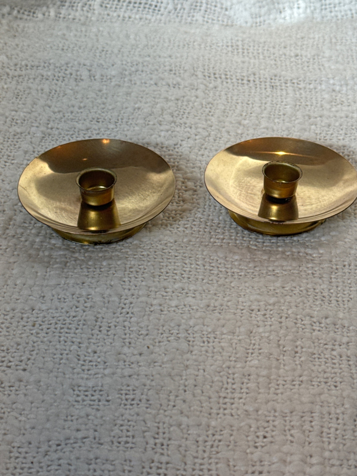 Pair of little brass candleholders