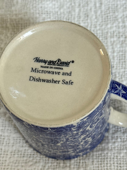Harry & David blue paisley mug 