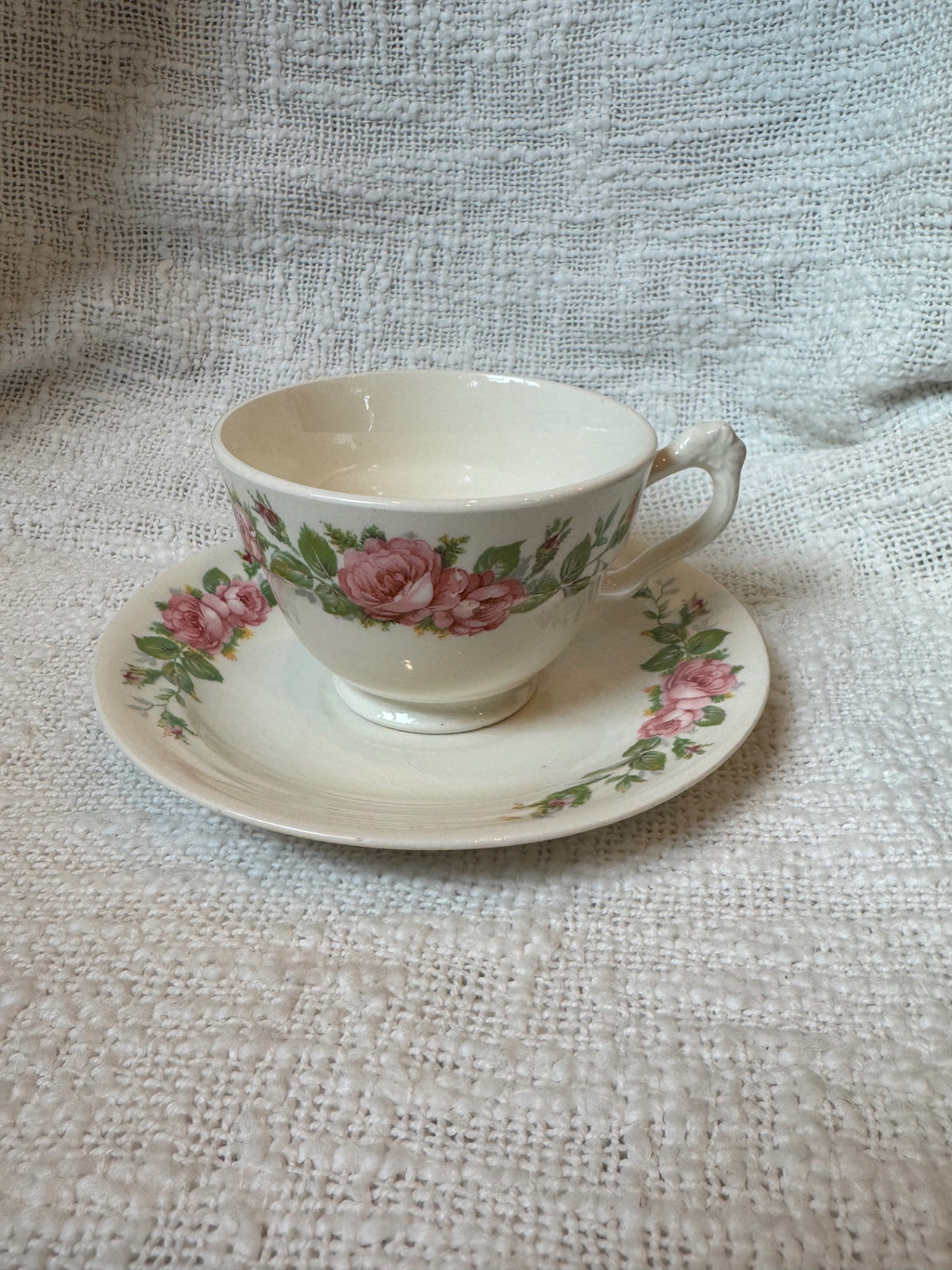 Crown potteries rose cup and saucer 