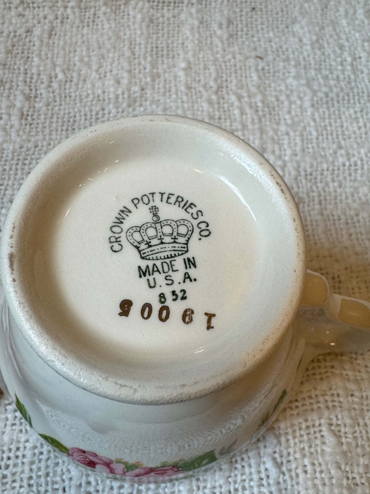 Crown Potteries Co. USA rose creamer