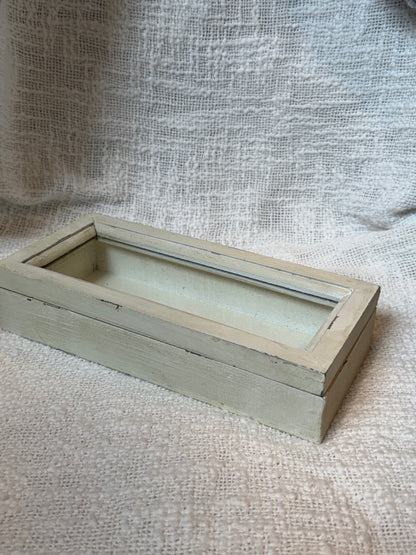 Windowed wood box white