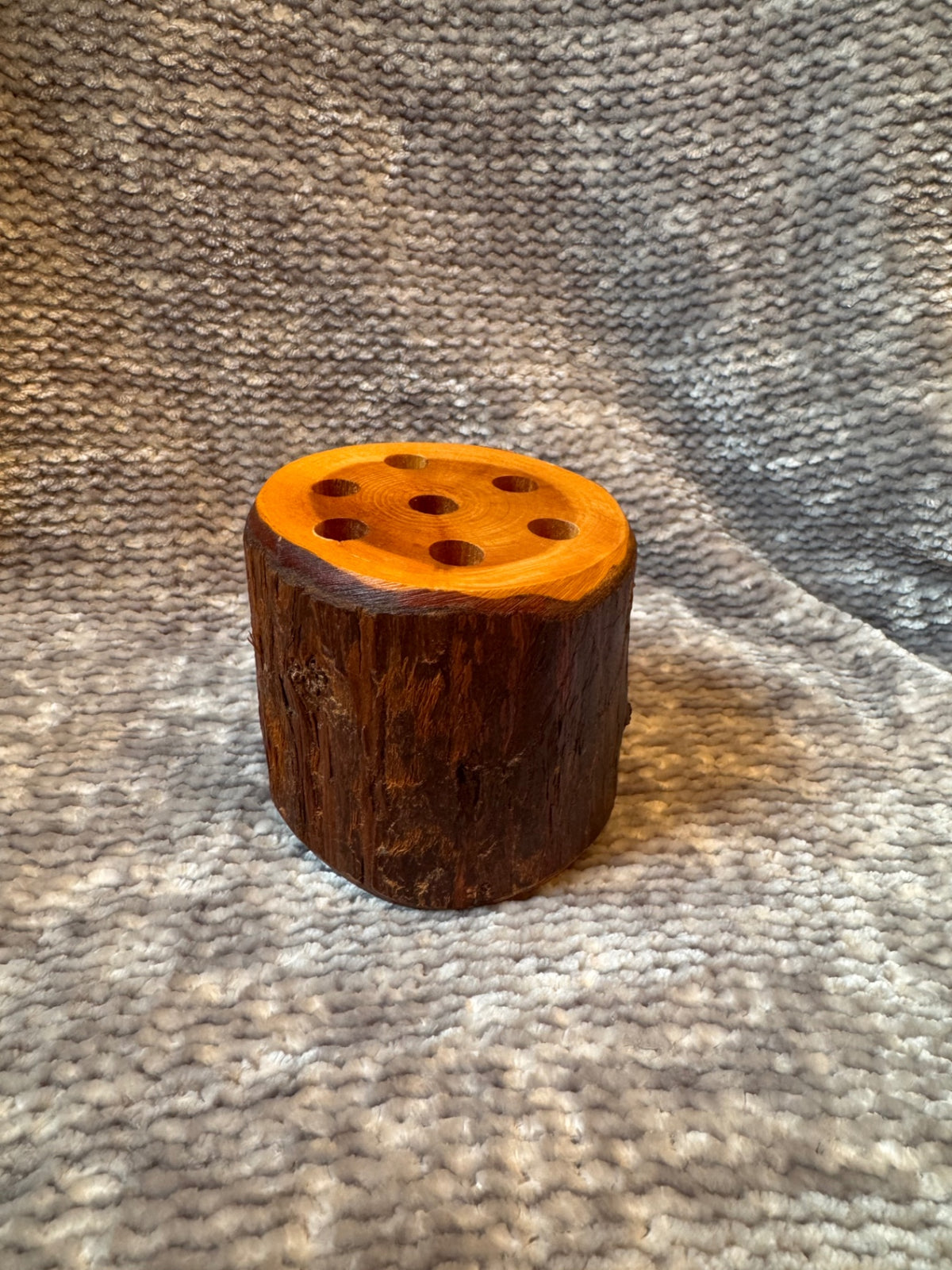 Wood stump holder for pencils, pens, paint brushes?