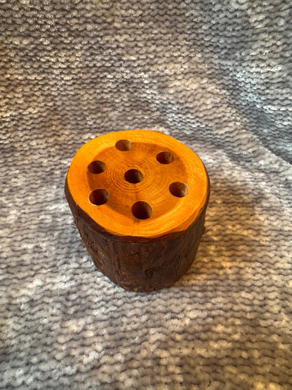 Wood stump holder for pencils, pens, paint brushes?