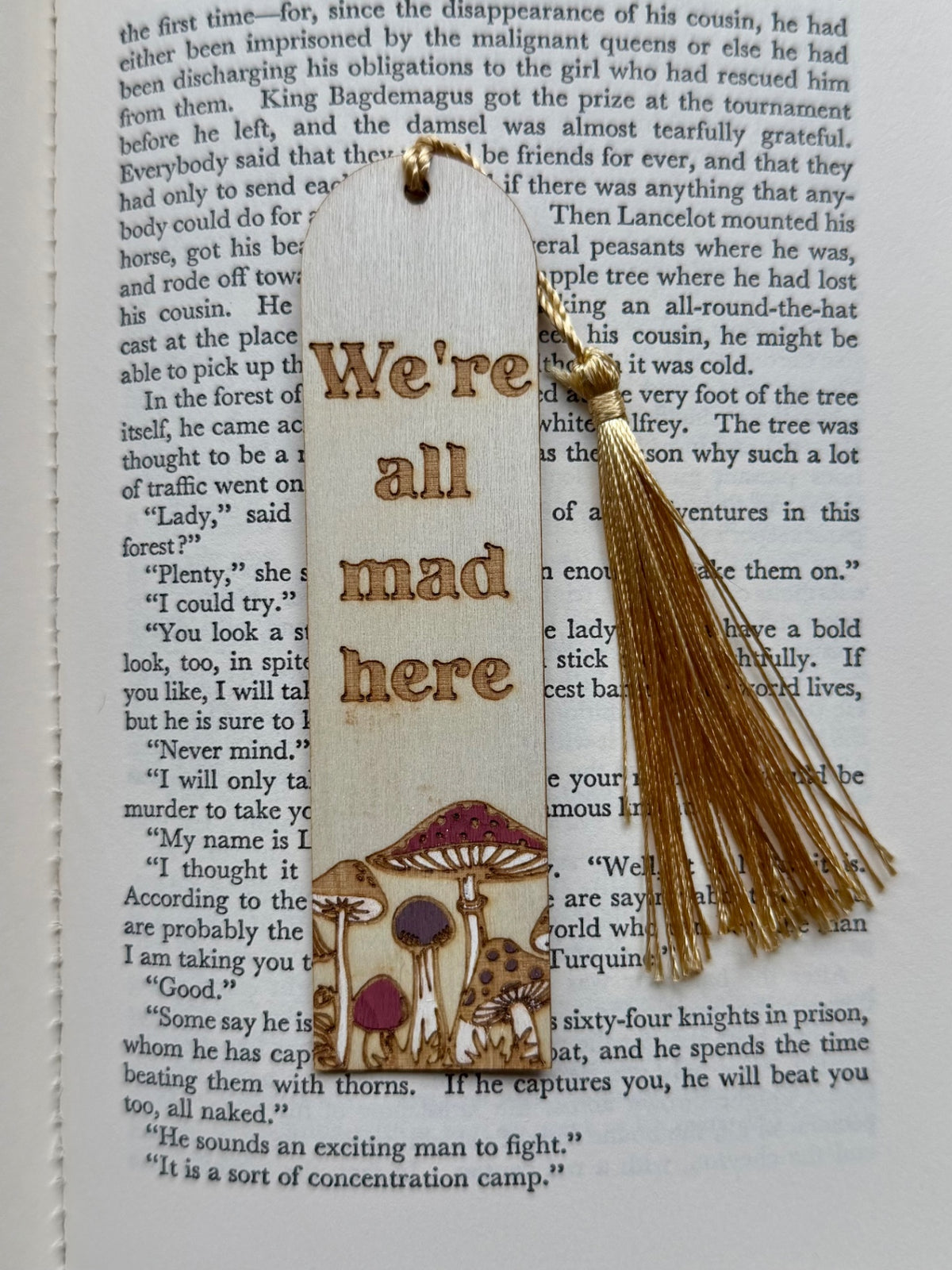Wooden Bookmark - All Mad Here