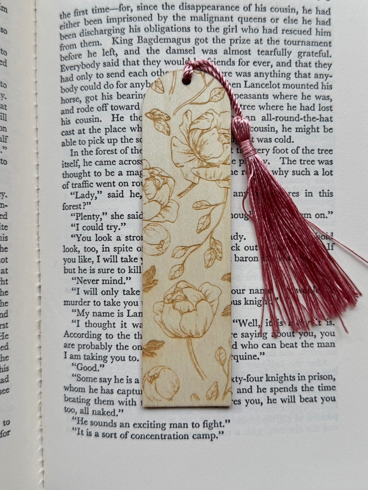 Wooden Bookmark - Botanical Flowers