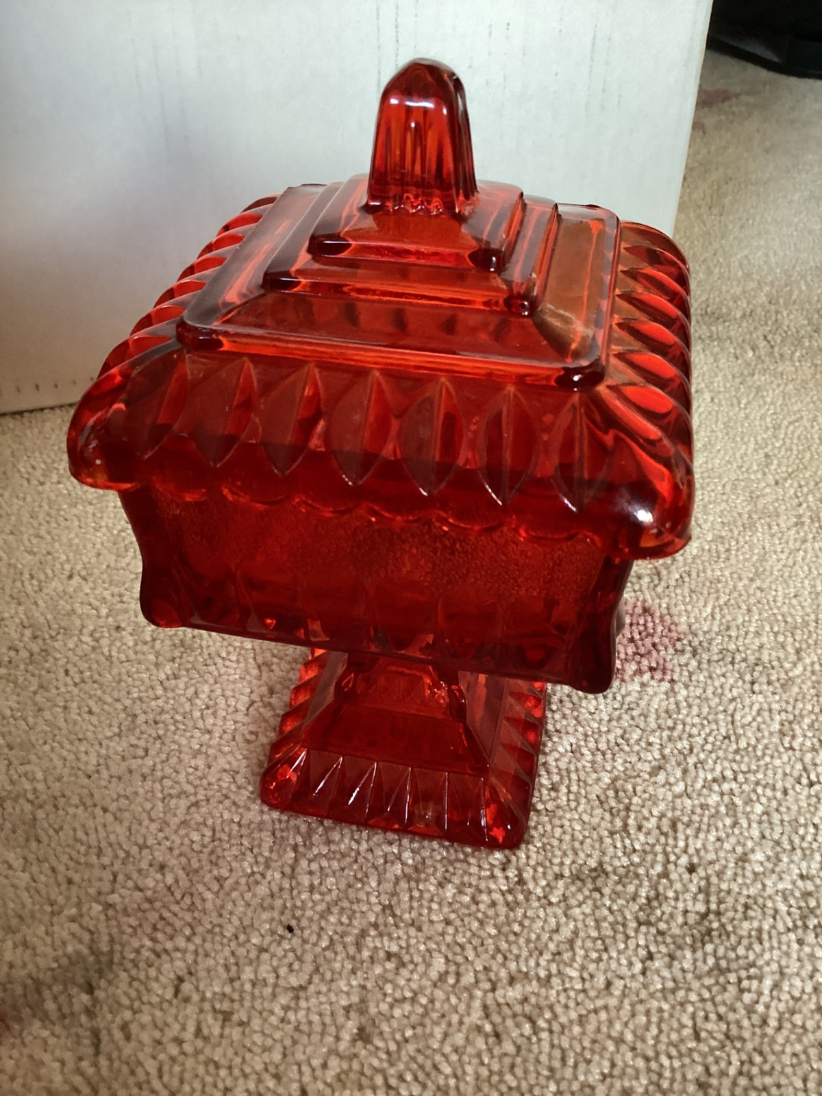 MCM JEANETTE COLLECTIBLE, RUBY RED WEDDING BOX RARE