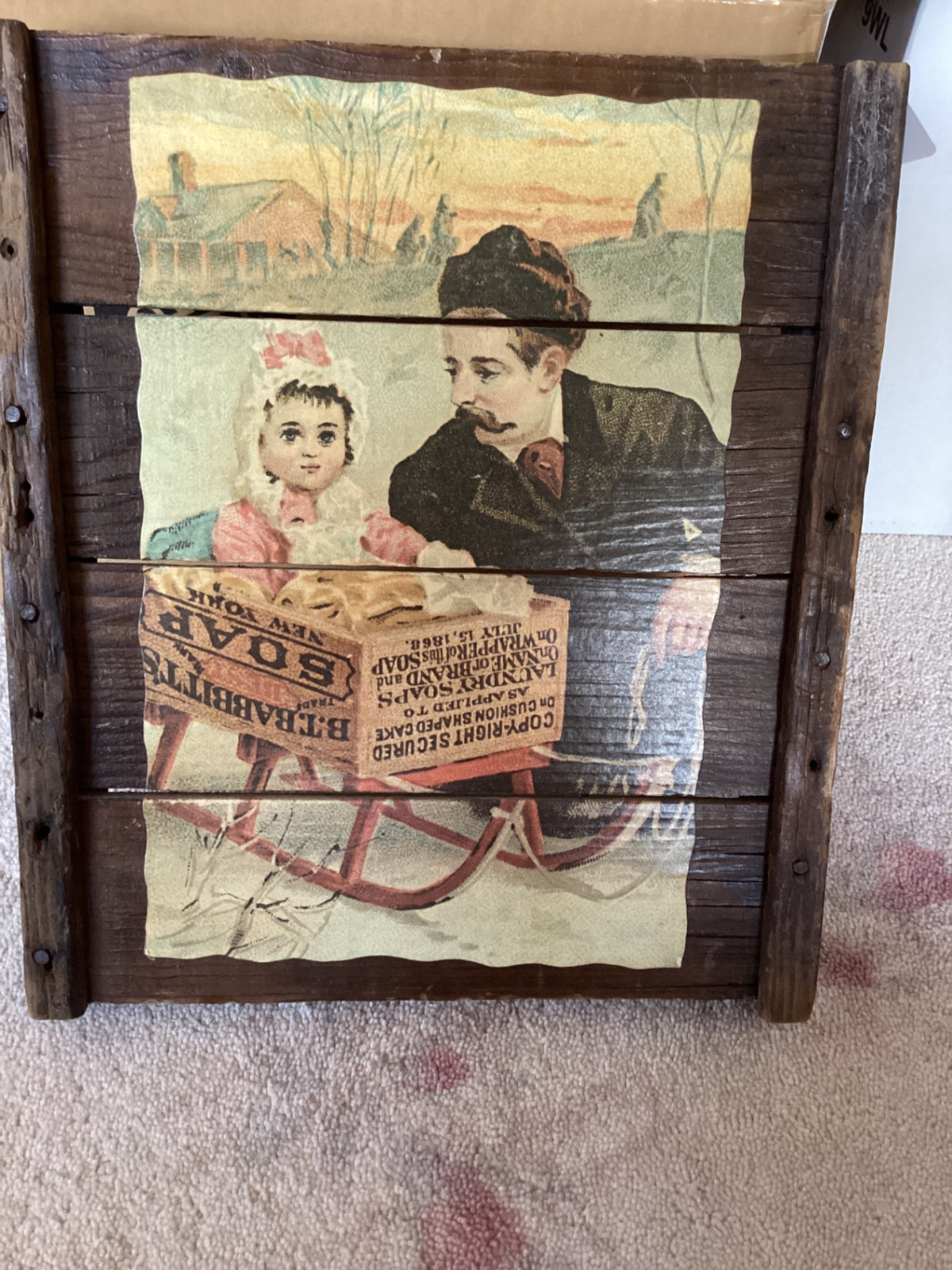 VTG WALL PLAQUE ON WOOD 