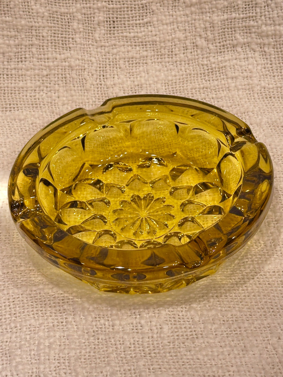MCM Anchor Hocking Fairfield Amber glass ashtray