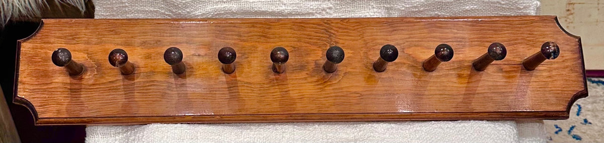 Vintage wood wall mount peg rack