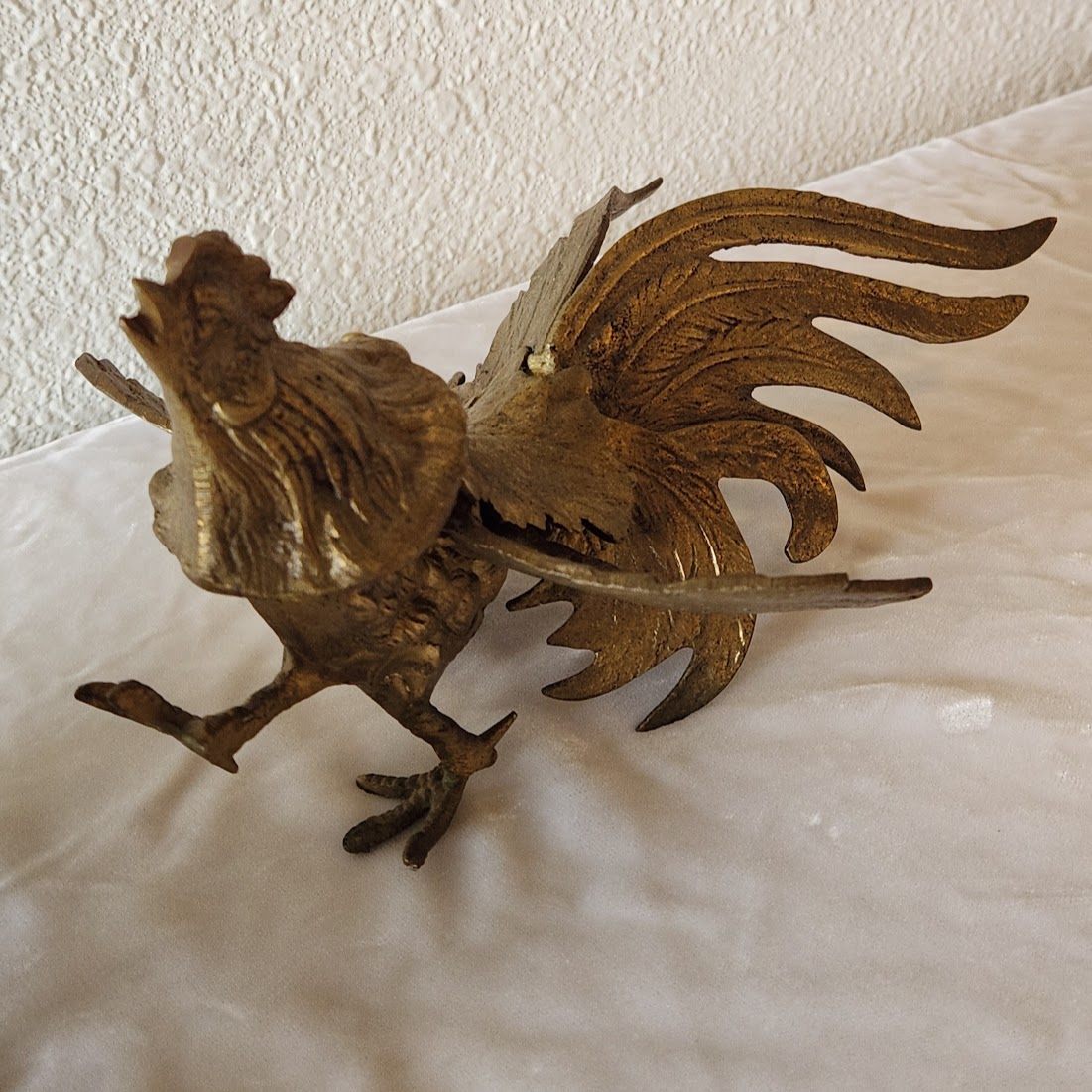 1960s Brass Fighting Roosters Pair