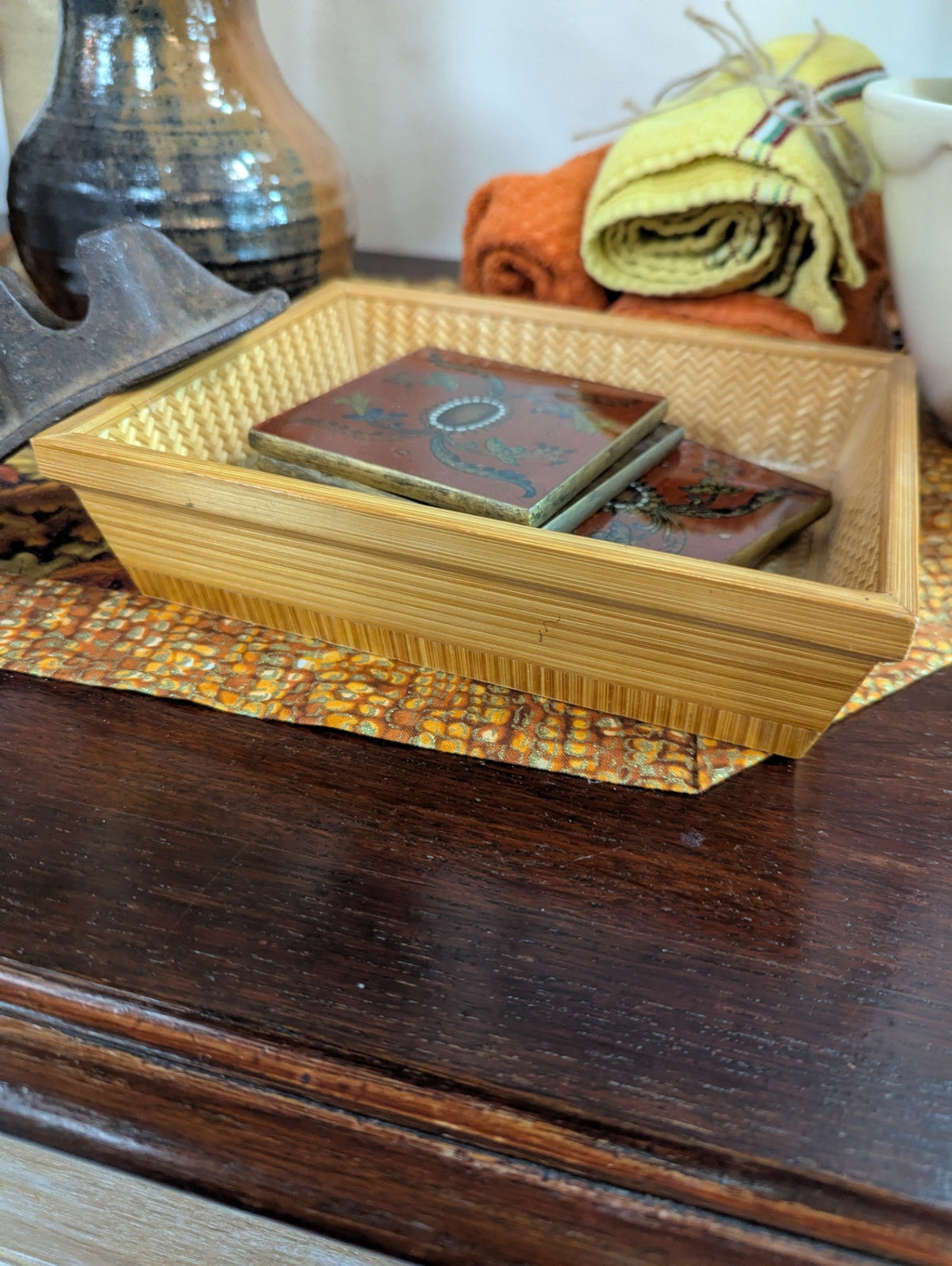 Faux Bamboo Plastic Tray