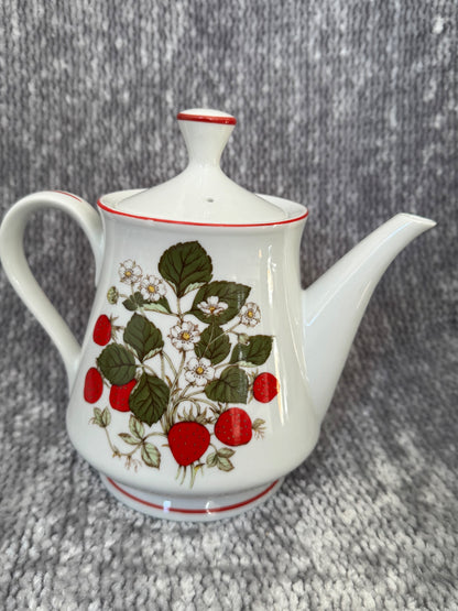 Vintage coffee pot w/ strawberries