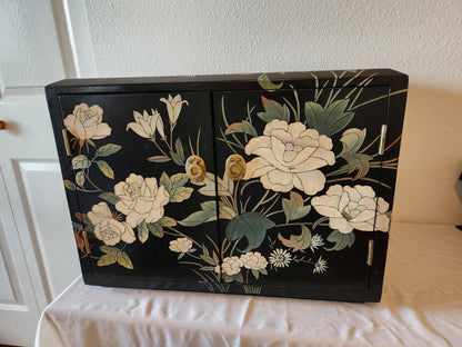 Midcentury Asian Lacquer Tabletop Keepsake Cabinet