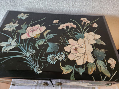 Midcentury Asian Lacquer Tabletop Keepsake Cabinet