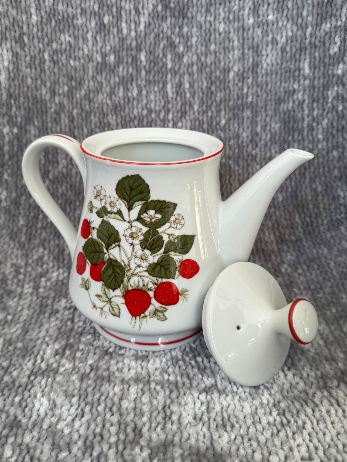 Vintage coffee pot w/ strawberries