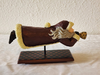 Flying Santa with Golden Horn