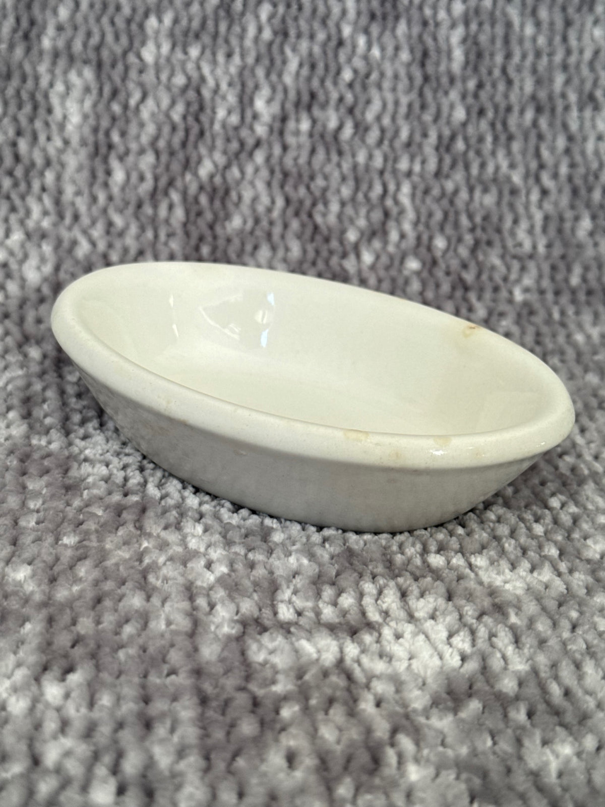 White ironstone restaurant ware oval dish 