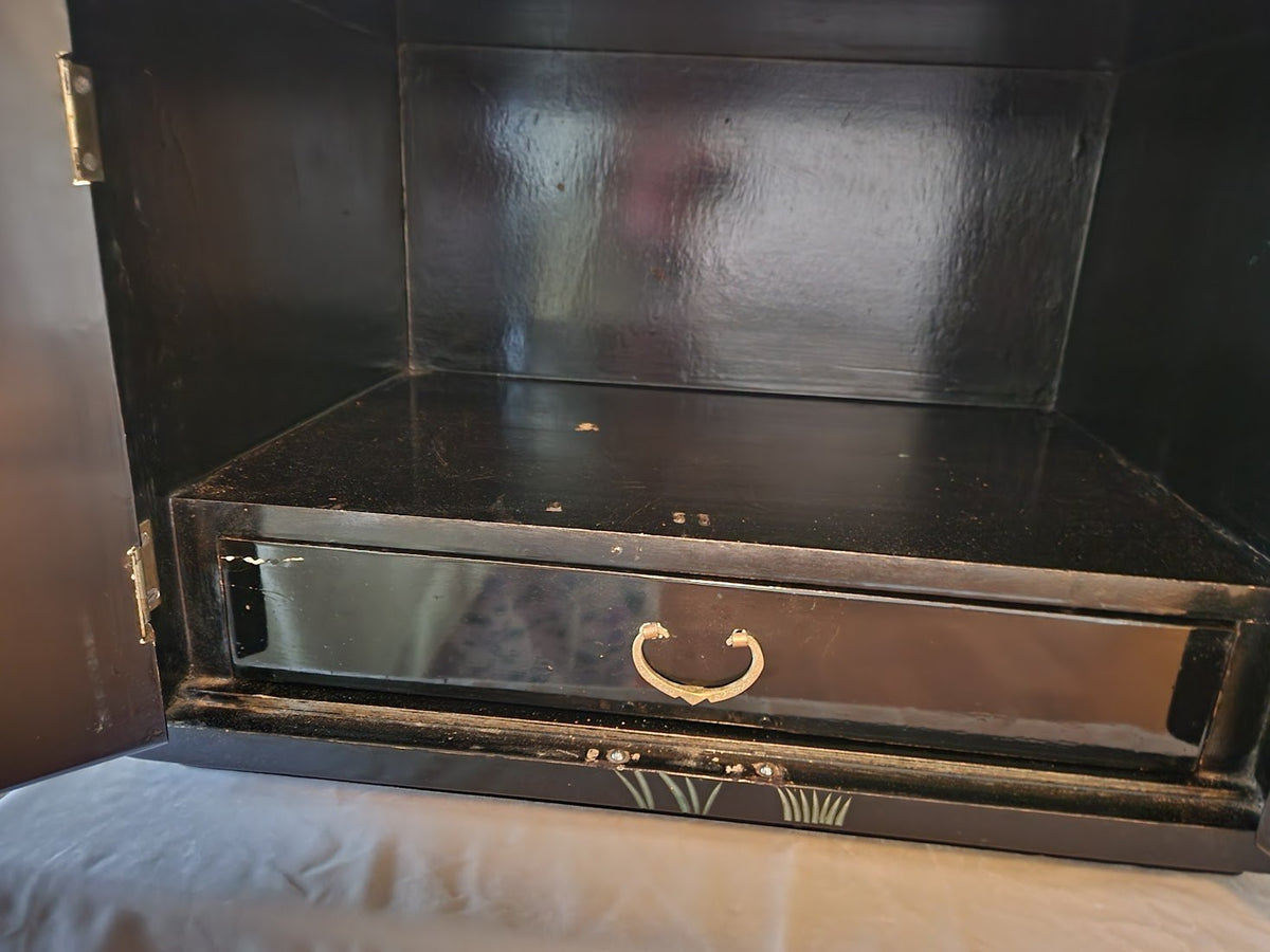 Midcentury Asian Lacquer Tabletop Keepsake Cabinet