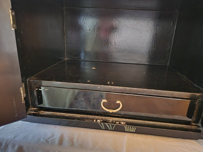 Midcentury Asian Lacquer Tabletop Keepsake Cabinet