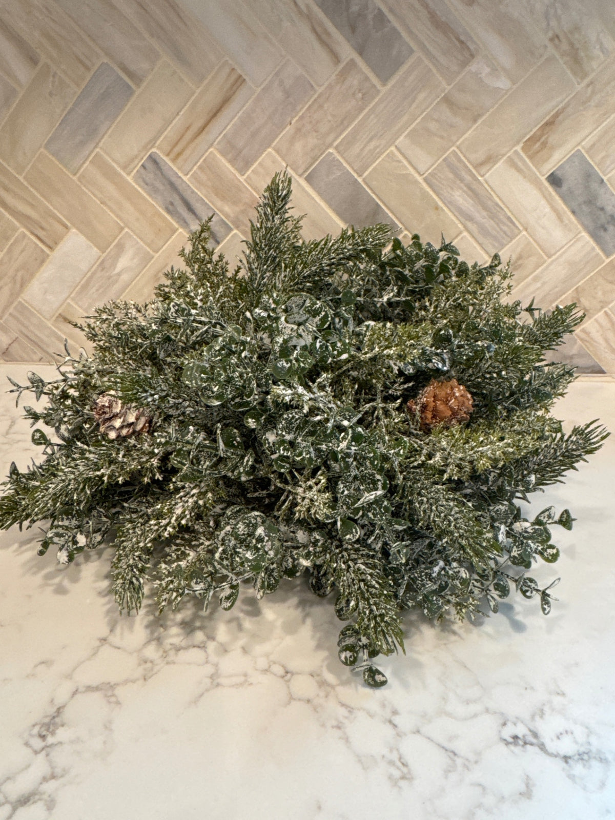 Frosty Pine/Eucalyptus Half Sphere 