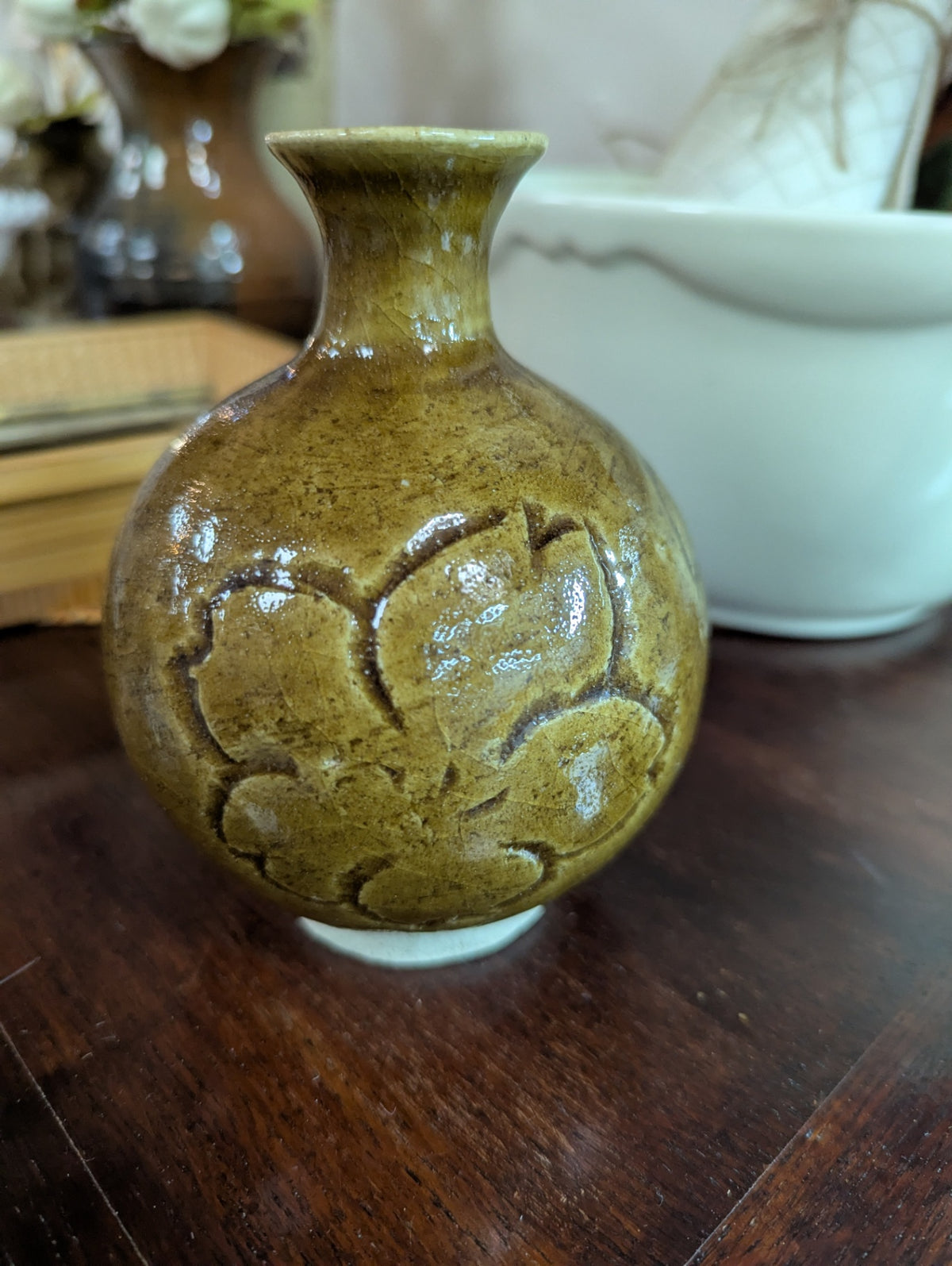 Vtg. Stone Ware Cute Vase