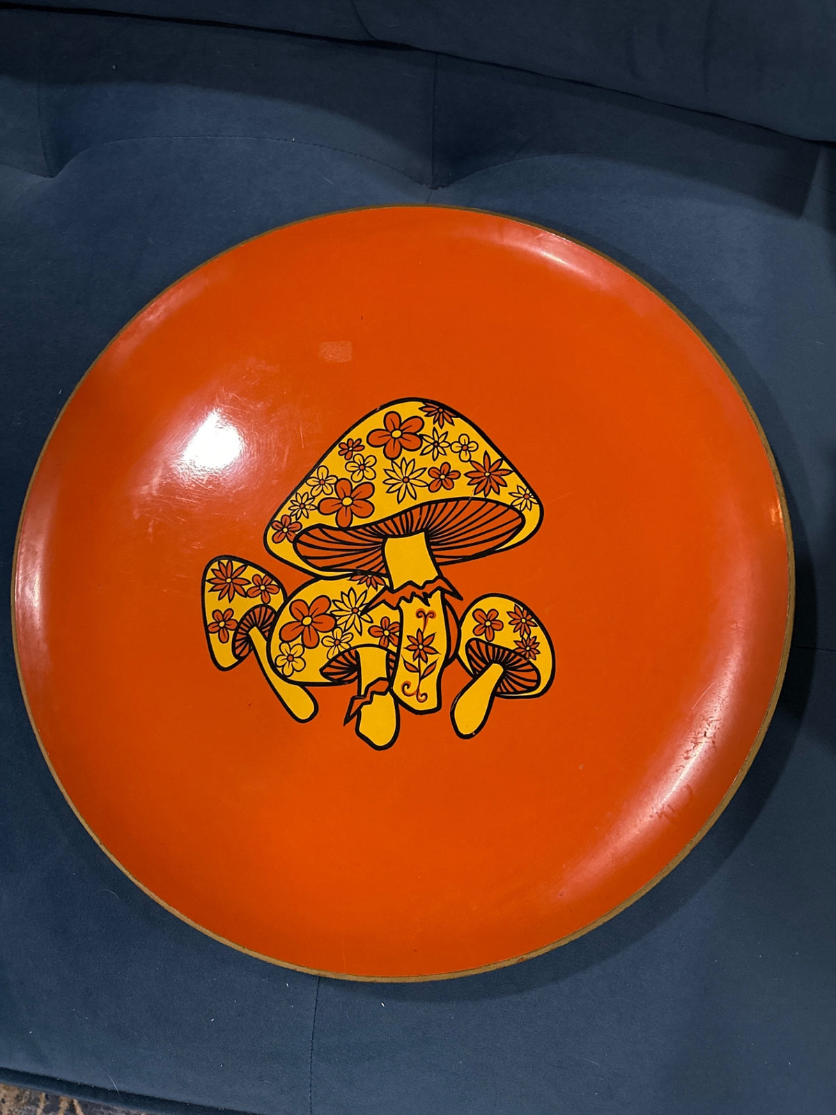 1970s Orange Mushroom Platter
